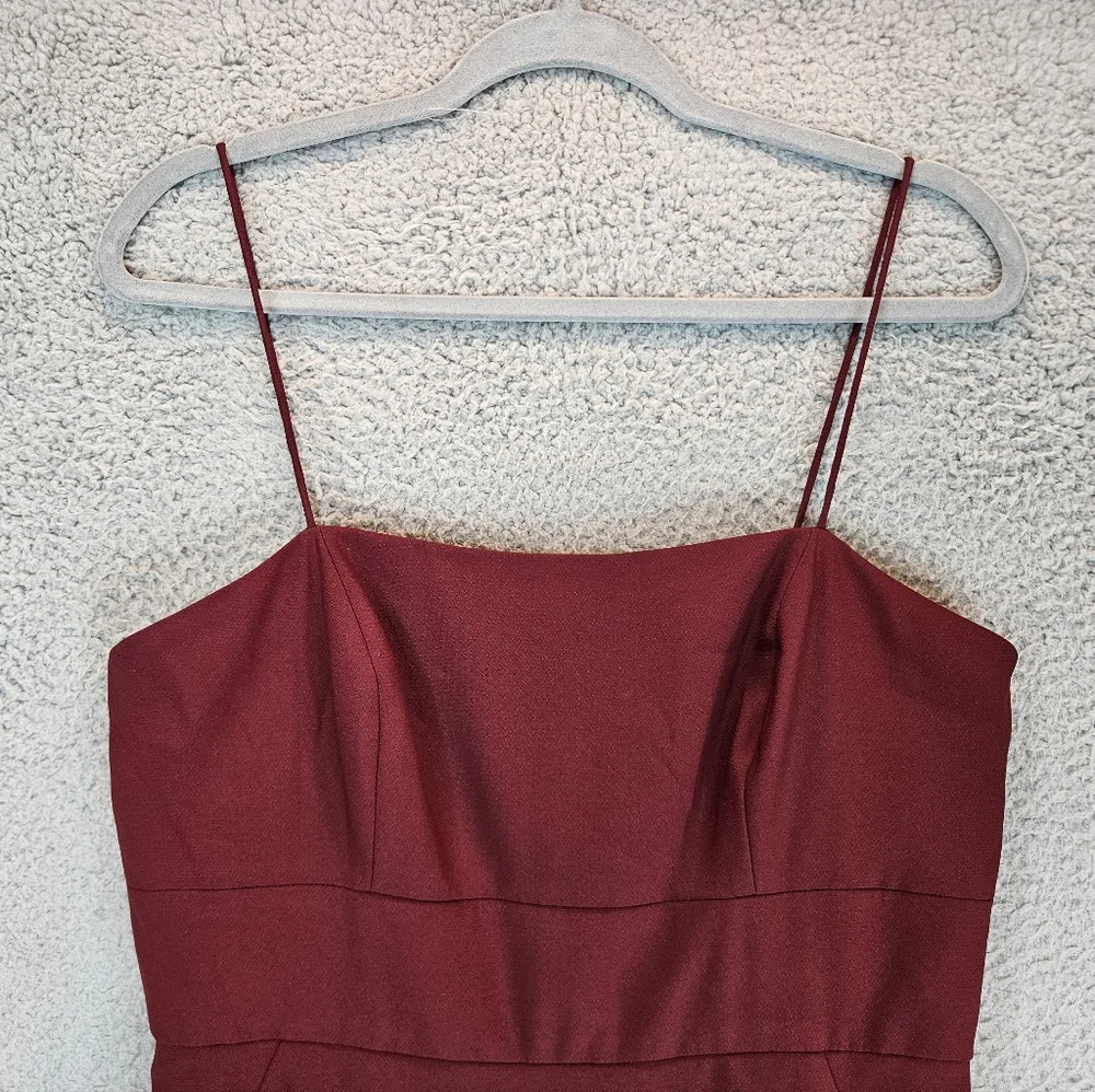 After Six Gown Womens Sz 12 Cabernet Spagetti Straps Pockets Lined Formal - Picture 2 of 14